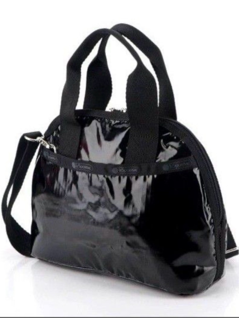 Lesportsac Black Glossy Patent Shoulder Bag